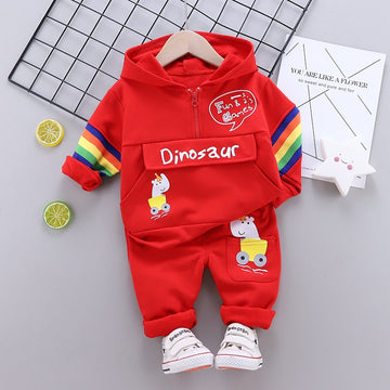 New In Fashion, 2Pc Baby Dinosaur Cotton Sports Sweaters & Pants Sets, For Both Boys and Girls